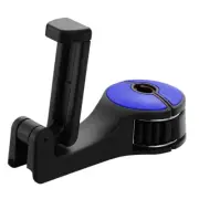 Car Headrest Hidden Hook 2 in 1 Car Seat Hooks with Phone Holder for Bag, Blue