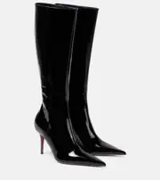 [Amina Muaddi] Amina Muaddi Barbara 90 patent leather knee-high boots AU 8 black
