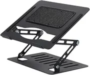 Notebook Table Stand Notebook Holder 5kg Weight Bearing Tile Cooling Notebook Mount Metal Laptop Riser for Travel Office, Dark Gray