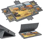 Premium Puzzle Board with 2 in 1 Designed Stand&Cover,Portable Jigsaw Table Lightweight Anti-Slip Felt Puzzle Plateau with 6 Drawers Jigsaw Accessories for Adults and Teens-1000 Pcs