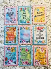 Set of 9 Cards~Inspirational Sayings~Greeting Card Toppers and Crafts~#80N