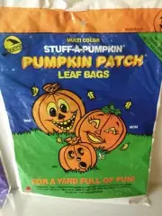 Vintage HALLOWEEN Pumpkin Patch Leaf Bags Family pumpkin Lawn Jack-o'-lantern