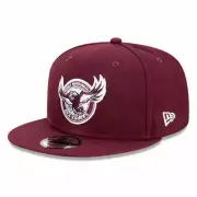 Manly Warringah Sea Eagles NRL Official Team Colours Cap with Grey Undervisor...