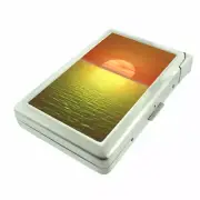 Sunset Em1 Cigarette Case with Built in Lighter Metal Wallet