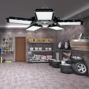 LED Garage Lights, Deformable LED Garage Ceiling Lights With Adjustables Panels, LED Shop Lights For Garage Workshop Basement Support E26/E27 Scr...