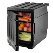 VEVOR Insulated Food Pan Carrier, 90L Hot Box for Catering, LLDPE Food Box Carrier with Double Buckles, Front Loading Food Warmer for Restaurant, Cant