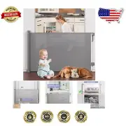 Extra Wide 72 Inch Retractable Safety Gate - One-Hand Operation for Pets & Kids