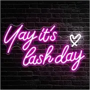 Sign Lamp Yay It's Lash Day Neon Sign LED Light USB Powered For Lash Room Salon Beauty Room Birthday Decor Illuminated 41.91cm×24.64cm
