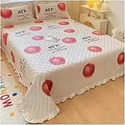 Quilt Set Single/Twin Full/Queen Size 3 Piece Lightweight Soft Modern Style Cat and Dog Fruit Pattern Bedspread Set (1 Quilt,2 Pillow Shams) (Color : C, Size : Full/Queen 250x230-98x90)