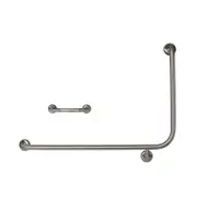 Dolphy 90o Flush Mount Side Wall Grab Rail Stainless Steel 950 x 600mm LH - Silver
