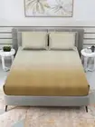 250 TC Satin Cotton Queen Flat Bedsheet With 1 Bedsheet 2 Pillow Covers Brown