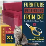 Anti Cat Scratch Furniture Protector-Useful Nail Clippers-5 XL Double Sided Tape