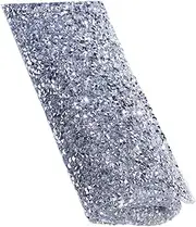 Vaguelly Nail Art Table Mat with Rhinestone Decoration Cushion for Manicure Desk for Nail Salons and Use Durable and Washable Nail Art Supplies Silver