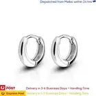 1 Pair Solid Sterling Silver Small Huggie Earrings with Fine Polished Finish