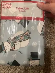 Christmas Snowman Tablecloth~NEW~52" x 70" Rectangle~Holiday Style- NEW