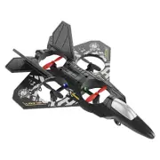 2.4GHZ Remote Control Plane, 6-axis Gyro Remote Control Airplane, 360 Degree Flip Fighter Jet Toy with Colorful LED Navigation Light Grey