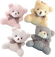Abaodam 4Pcs Plush Bear Keychains Cute Hanging Plush Doll Pendants for Bags Backpacks Mobile Phones Adorable Stuffed Animal Keychain Decoration