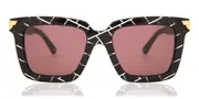 Bottega Veneta BV1005SA Asian Fit 004 Men's Sunglasses Burgundy Size 53