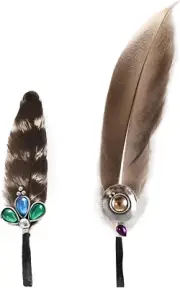 2PCS Hat Natural Feathers Assorted Turquoise Hat Feathers for DIY Craft Fedora C