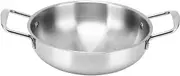 Korean Ramen Pot - Stainless Steel Binaural Heating Evenly Noodle Pot for Spaghetti, Soup, Porridge (22cm, Steel Color)