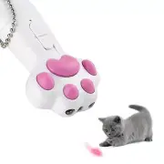Interactive Cat Toy with Feather Wand Pink and White White