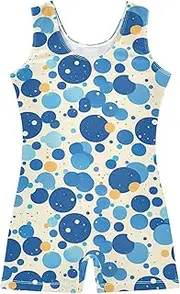 [FRODOTGV] Vibrant Navy Blue Dots Girls Gymnastic Leotard Children Tumbling Outfits for Excise, Tumbling Class, Biketards