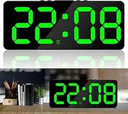 DJAPWPX Digital Alarm Clock Large LED Display Alarm Clock 5 Level Brightness Dimmable Digital Clock with USB Charging Ports Alarm Volumes Snooze Bedside Alarm Clock for Home Office Bedroom (C)