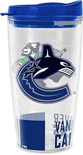 Rico Industries NHL Hockey Vancouver Canucks Classic 16 oz Double Walled Insulated Tritan Classic Tumbler Cup Keeps Drinks Cold & Hot, USA Made