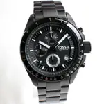FOSSIL CH2601 手錶 44MM 鋼帶 黑色錶盤 計時 三眼 男錶女錶