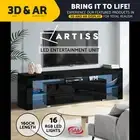 Artiss Entertainment Unit TV Cabinet LED RGB 160cm Storage Drawers Black Elo