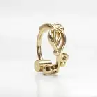 14K Yellow Gold Leaf Nose Ring Clicker Hoop, Boho, Helix,Tragus & Rook Piercings