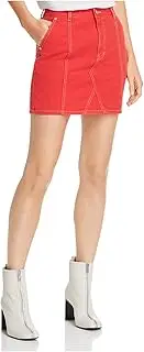 [SJYP] Womens Red Seamed Denim Mini Pencil Skirt AU Size: m