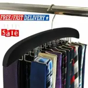 Multi-Function Tie Hanger Rack Organizer Belt Holder Necktie Storage Rack Black