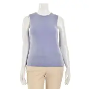 St. John Knits Periwinkle Light Purple 100% Cashmere Sleeveless Shell Knit Top S