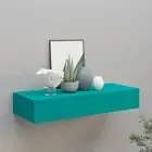 Wall-mounted Drawer Shelf Blue 60x23.5x10cm MDF Storage Organizer Home Dec 30267
