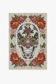 120' x 185' | Machine Washable Runner Rug | Kid & Pet Friendly | Indoor Rug | Sugar Skull Flatwoven Rug | Ruggable