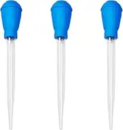 Happyyami 3pcs Dropper Fish Bowls for Betta Fish Aquarium Water Transfer Feces Waste Remover Plastic Water Pump Blue to Feed