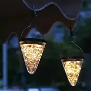 Hanging Solar Lights Outdoor, Waterproof 2-Pack Decorative Lanterns, Table Lamp with 50 LEDs, Solar Tree Lights for Outside Decoration