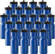 50 Strong Sports Squeeze Water Bottle Bulk Pack - 24 Bottles - 22 oz. BPA Free Easy Open Push/Pull Cap - Made in USA
