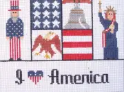I Love America Hand Painted Needlepoint Canvas