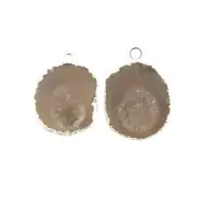 Minimalist Gray Geode Druzy Silver Electroplated DIY Single Bail Pair Connectors