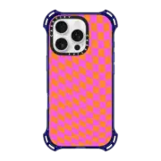iPhone 16 Pro Bounce Case MagSafe Compatible Pink and Orange Checkered