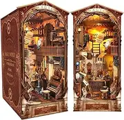 Yanrhwy panda Book Nook Kit DIY Miniature House with LED Light Booknook Bookshelf Insert Decor Wooden Bookend Craft Hobby Diorama Kit Unique Gifts (Magic Forest)