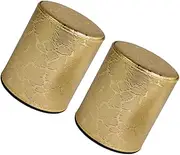 Abaodam 2pcs Leather Dice Cup Ktv Game Tool Dice Box Golden Pattern Anti-Cheating Safe Material Fun for Friends