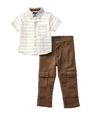 Freestyle 2pc Checkered Woven Shirt & Pant Set