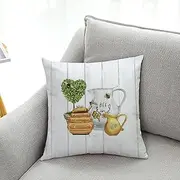 Cushion covers Cushion Covers 40cm x 40cm Sunflower Yellow Cushion Covers Invisible Zipper Sofa Cushions Outdoor Cushions Garden Cushions Decorative Pillows Square Pillow Case(Green Heart Plant,(60x60