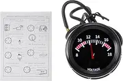 X AUTOHAUX 2" 52mm DC 12V Voltage Gauge White Light Analog Voltmeter Gauge 8-18V 1 Pc Cable Universal Car Voltage Meter Black Black White,Red