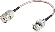 DHT Electronics RF coaxial coax cable assembly BNC male to UHF female SO-239 SO239 6''
