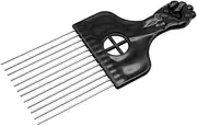 Afro Pick Lift Black Fist Metal Hair Comb, Detangle Wig Braid Hair Styling Comb for African Square, 1 Pack