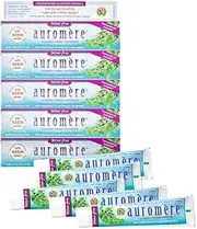 Auromere Ayurvedic Herbal Toothpaste, Mint Free - with Neem & Peelu, Natural Toothpaste, Non-GMO, Fluoride Free Toothpaste, Vegan, Cruelty-Free, Lasts 3X Longer Than Regular Toothpaste - 5 Pack